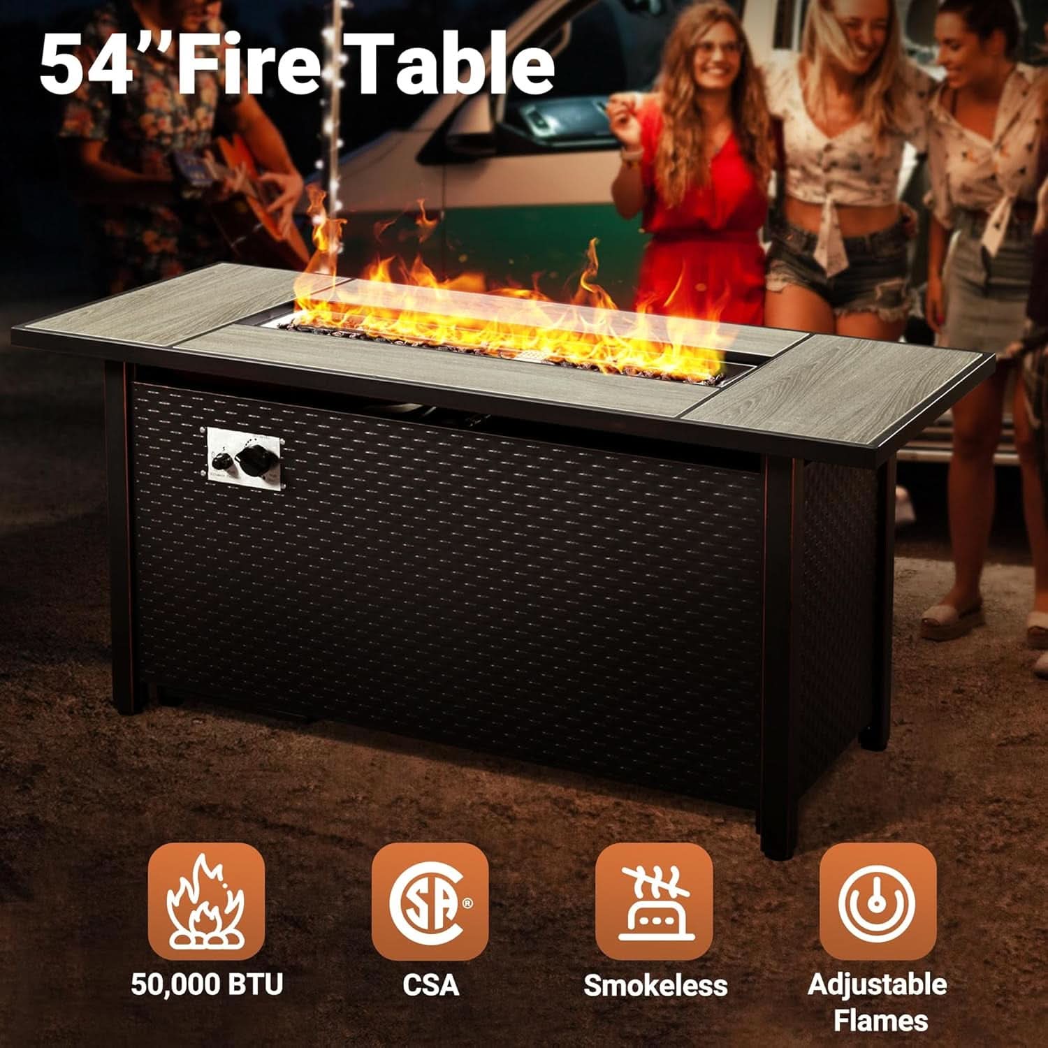 10-Piece Outdoor Patio Furniture Set with Fire Pit