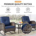 Outdoor Fire Pit Conversation Set, 3-Seat Sofa & Chairs Patio Furniture Set