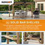 10 Ft. X 12 Ft. Gazebo, Outdoor Patio Wooden Frame Grill Gazebo Backyard BBQ