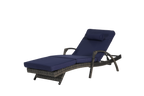 Outdoor Wicker Reclining Chair Set of 2 with Cushions