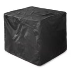 30 In. Gas Fire Pit Table with Cover, Black Glass