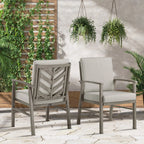 Outdoor Dining Set with Fixed Chair and Lazy Susan