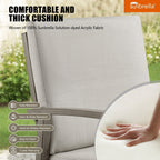 2-Piece Patio Aluminum Dining Chairs With Sunbrella® Cushions