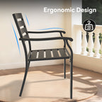 5- Piece Outdoor Patio Dining Set with Stackable Metal Chairs and Round Table