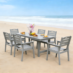 Outdoor Patio Dining Set - Table and Six Chairs