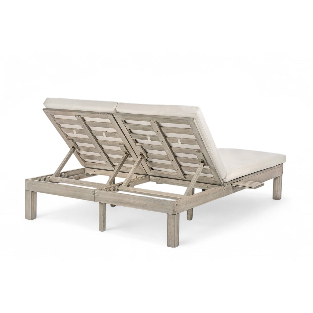 5-Position Adjustable Backrest Double Chaise Lounge Outdoor