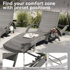 Outdoor Wicker Chaise Lounge Chairs Set of 2
