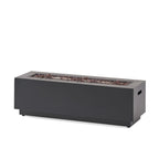 Reign Metal Outdoor 50,000 BTU Rectangular Fire Pit (No Tank Holder), Dark Gray