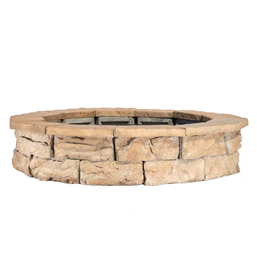 44 In. Fossill Brown round Fire Pit Kit