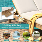 5-Position Adjustable Backrest Double Chaise Lounge Outdoor