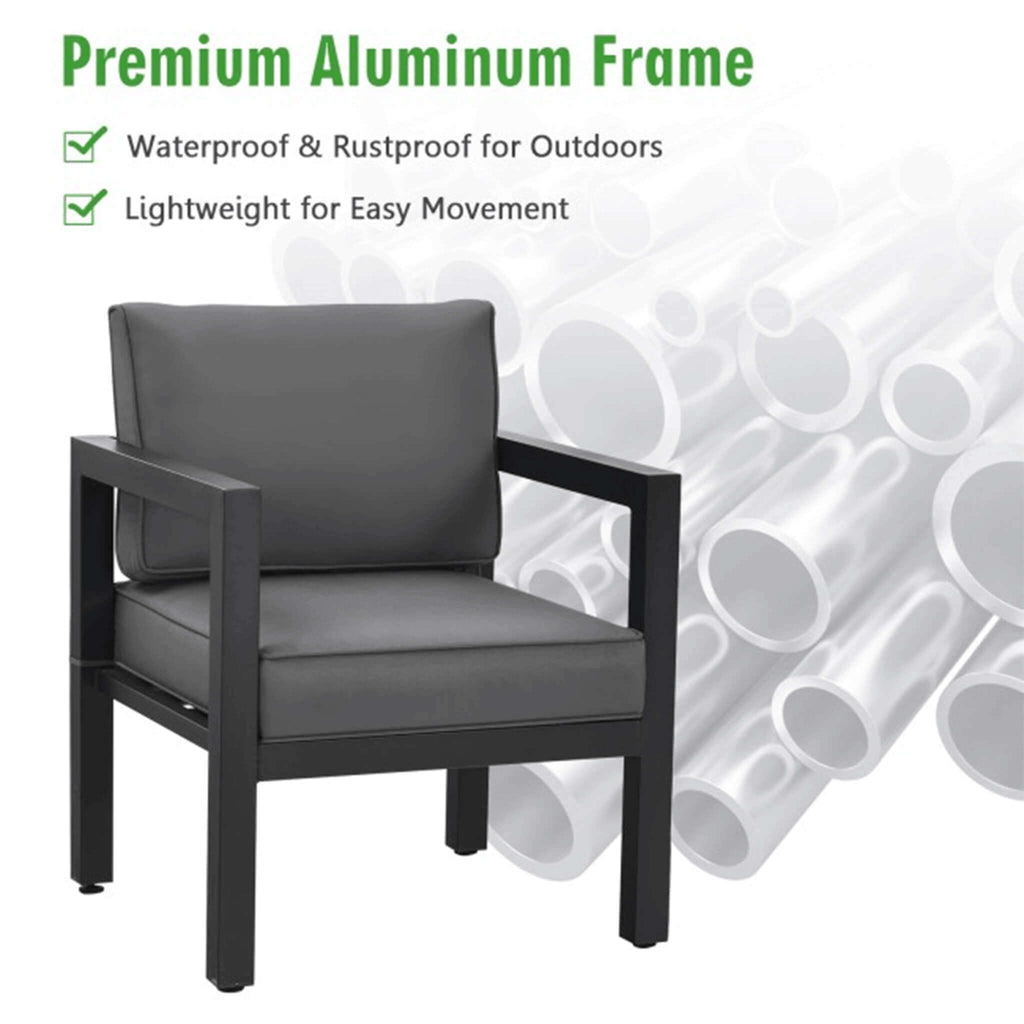 Alora 4-Piece Premium Outdoor Aluminum Furniture Set For Backyard & Poolside