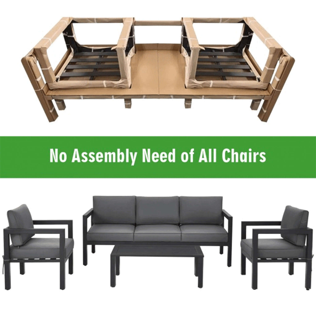 Alora 4-Piece Premium Outdoor Aluminum Furniture Set For Backyard & Poolside
