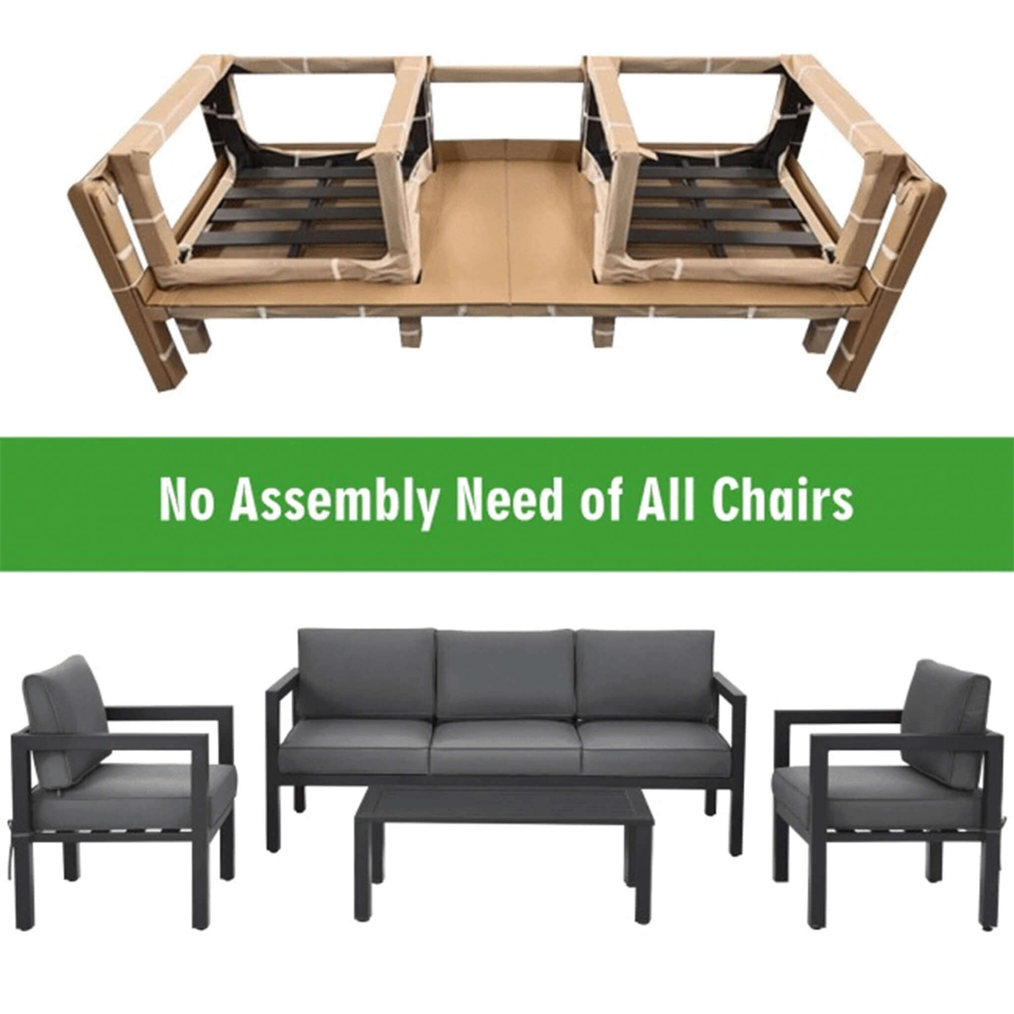 Alora 4-Piece Premium Outdoor Aluminum Furniture Set For Backyard & Poolside