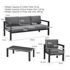 Alora 4-Piece Premium Outdoor Aluminum Furniture Set For Backyard & Poolside