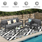 Alora 4-Piece Premium Outdoor Aluminum Furniture Set For Backyard & Poolside
