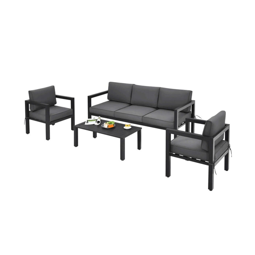 Alora 4-Piece Premium Outdoor Aluminum Furniture Set For Backyard & Poolside