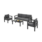 Alora 4-Piece Premium Outdoor Aluminum Furniture Set For Backyard & Poolside