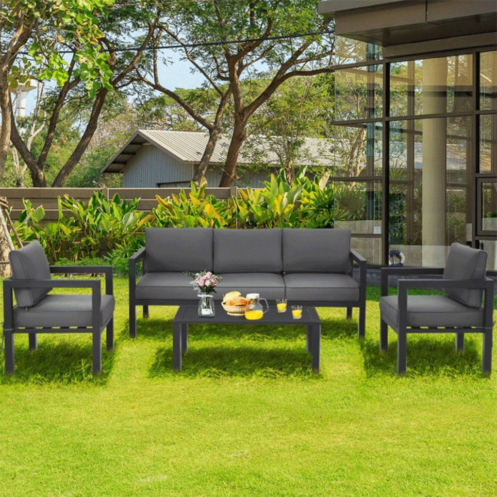 Alora 4-Piece Premium Outdoor Aluminum Furniture Set For Backyard & Poolside