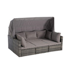 Alora 5-Piece Outdoor Patio Wicker Daybed Furniture Set With Retractable Canopy (SAK37816)
