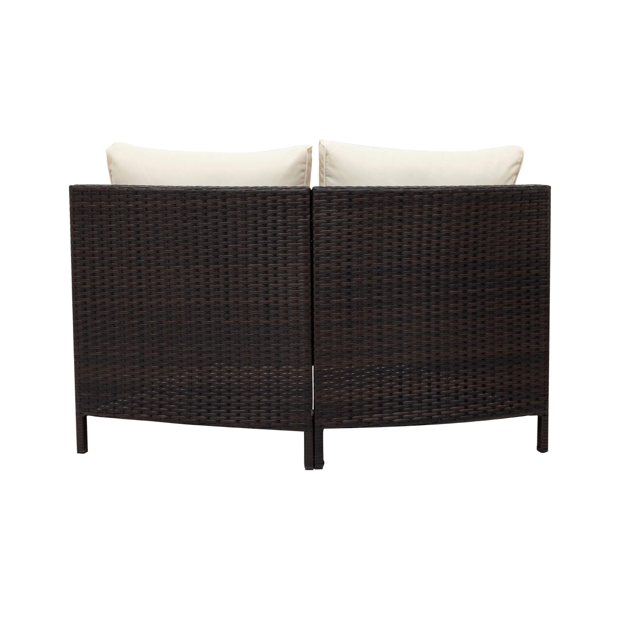 Alora Premium 5-Piece All-Weather Half-Moon Outdoor Rattan Wicker Patio Sectional Sofa Furniture Set With Tempered Glass Table
