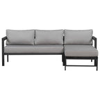 U_style Outdoor L-Shaped Sofa with Iron Frame and Ultra-Thick Cushions