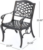 Myrtle Beach Outdoor Aluminum Dining Chairs, 2-Pcs Set, Shiny Copper