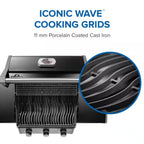 Rogue 425 3-Burner Propane Gas Grill in Black with Cast Iron Cooking Grids