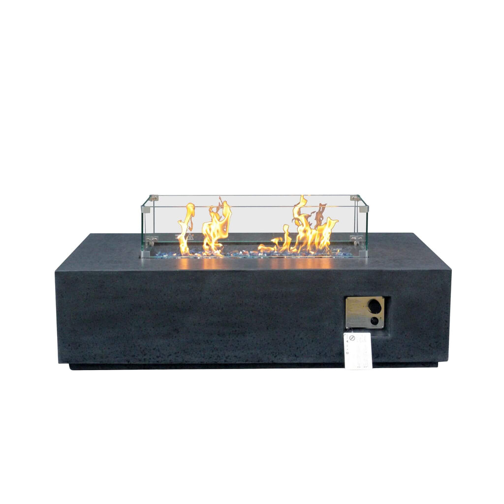 Alora 52" Outdoor Concrete Liquid Propane Rectangular Fire Pit Table