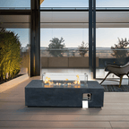 Alora 52" Outdoor Concrete Liquid Propane Rectangular Fire Pit Table