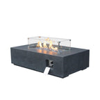 Alora 52-Inch Portable Concrete Rectangular Propane Fire Pit Table with Repair Kit