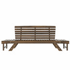 Outdoor Adjustable Patio Wooden Daybed Sofa Chaise Lounge with Cushions