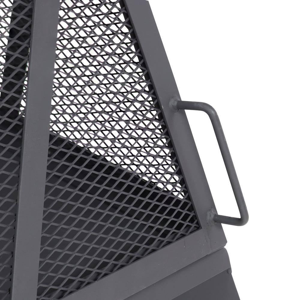 Majestic Pyramid Steel Mesh Wood Burning Fire Bowl Pit