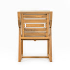 Patio Dining Chair Set of 2, Wood Outdoor Armchairs with Removable Cushions