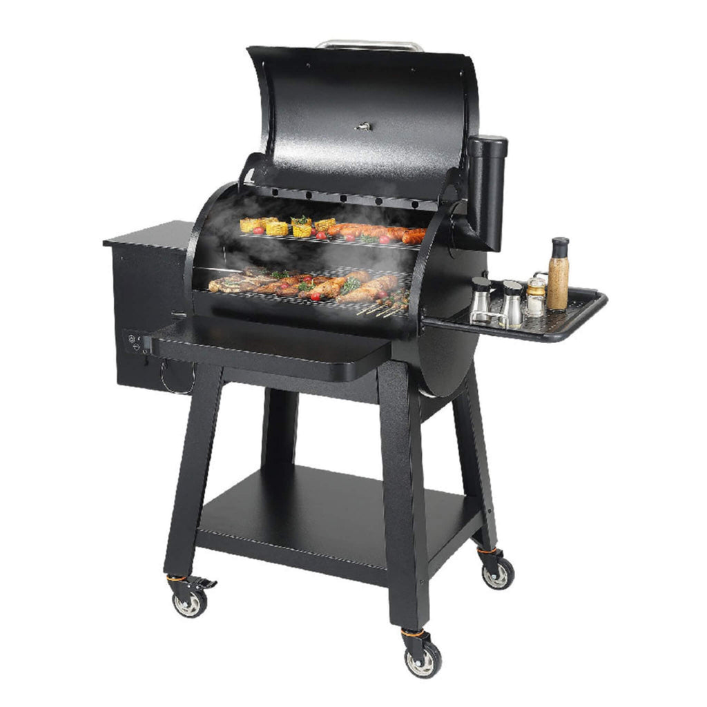 53-Inch Heavy-Duty Portable Wood Pellet BBQ Grill with Cart