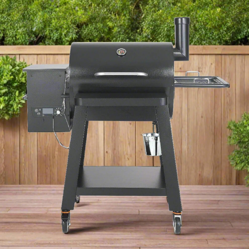 53-Inch Heavy-Duty Portable Wood Pellet BBQ Grill with Cart