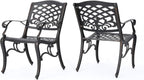Myrtle Beach Outdoor Aluminum Dining Chairs, 2-Pcs Set, Shiny Copper