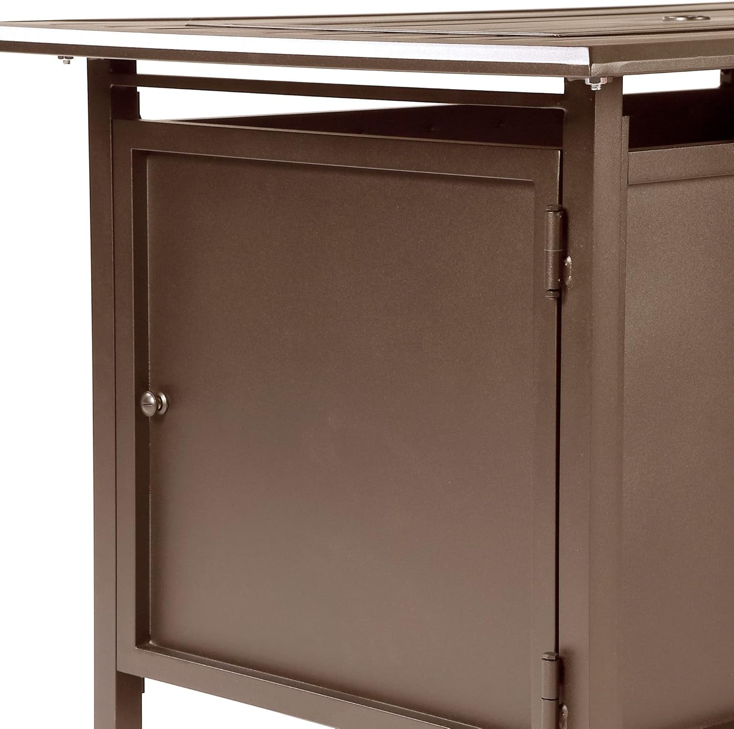 Istanbul-Fpt-Bn Rectangular 46 In. X 31 In. Aluminum Propane Pit, Glass Beads, Two Covers, Lid, 57,000 Btus in Brown Finish Fire Table