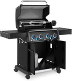 674144 Baron 490 Pro Shadow 4-Burner Pellet Ready Propane Gas Grill in Black with Side Burner and Rear Rotisserie Burner