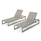 HouseOfZazla | Outdoor Chaise Lounge with 5 Reclining Positions | Aluminum Frame