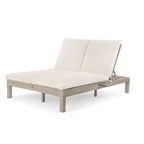 5-Position Adjustable Backrest Double Chaise Lounge Outdoor