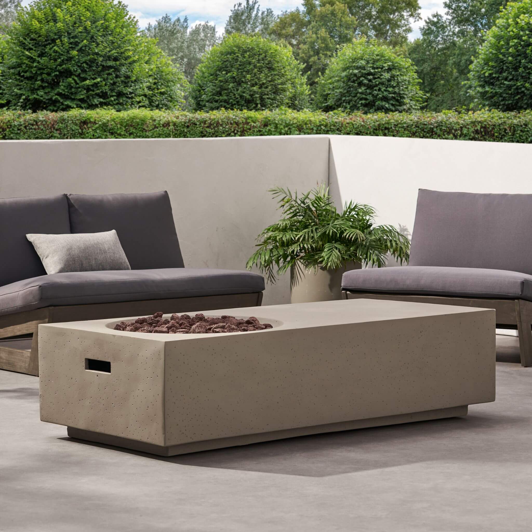 Alora Premium 56-Inch Modern 50K BTU MGO Fire Pit Coffee Table