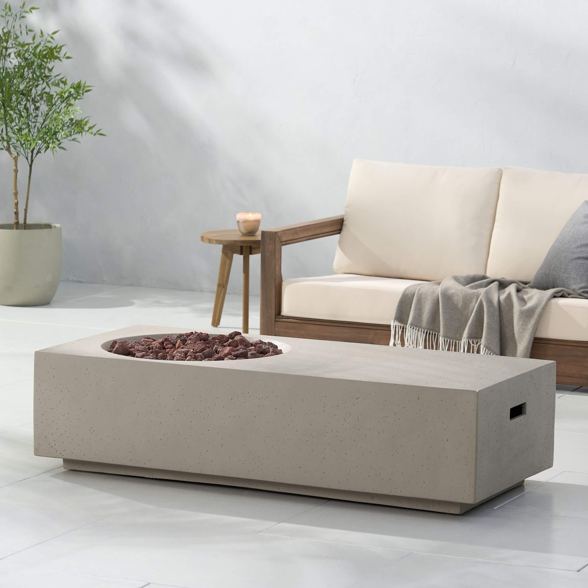 Alora Premium 56-Inch Modern 50K BTU MGO Fire Pit Coffee Table