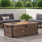Alora 56-Inch Outdoor 50K BTU Wood Pattern Rectangle Gas Burning Fire Pit