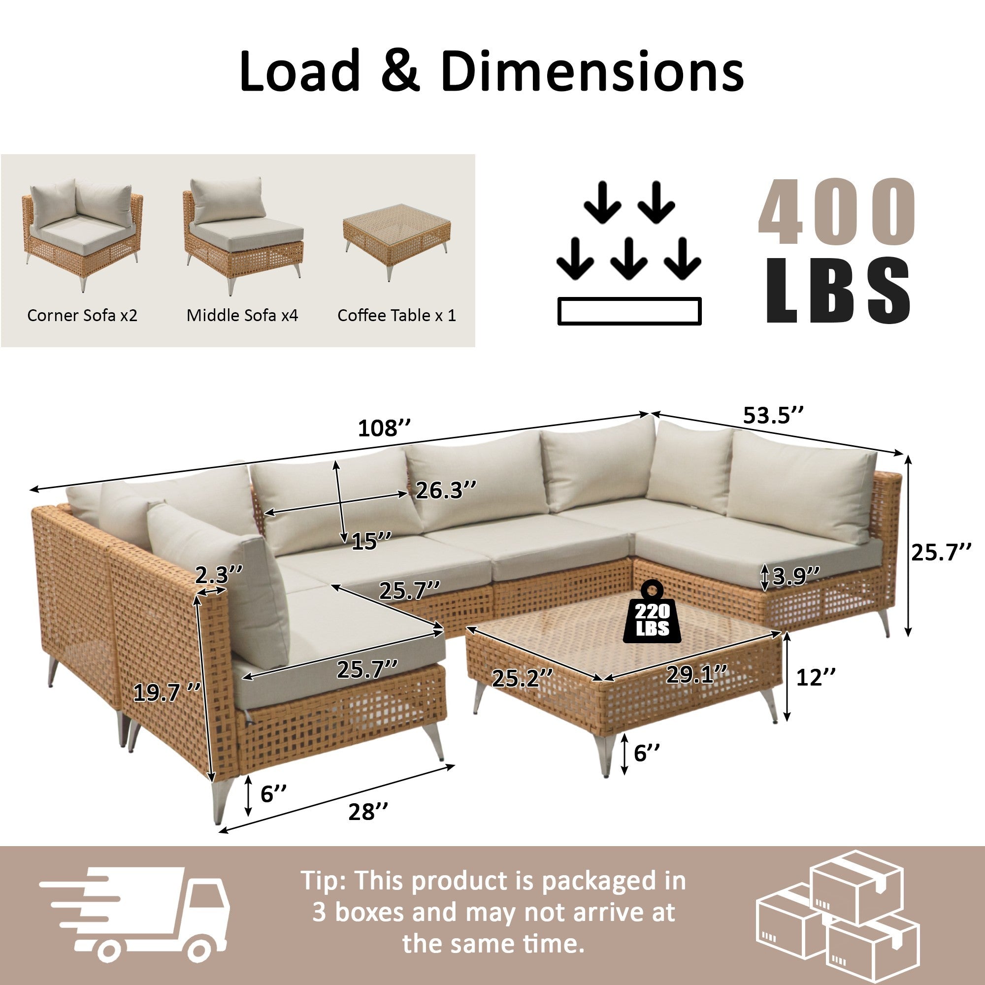 7-Piece Wicker Patio Furniture Set