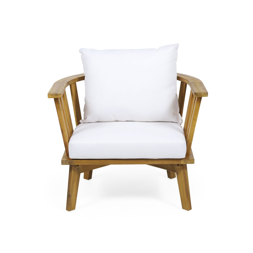 4-Piece Acacia Wood Patio Furniture Set with Cushions