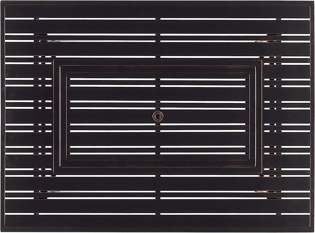 Rectangular 48 In. X 36 In. Aluminum Propane Fire Pit Table, Glass Beads, Two Covers, Lid, 57,000 Btus in Copper Finish Black