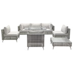 K&K Patio 8-Piece Patio Furniture Set with 43" Fire Pit Table