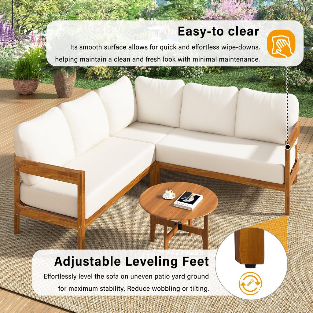 Acacia Solid Wood Patio Furniture Set