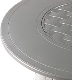 round 44 In. X 44 In. Aluminum Propane Fire Pit Table with Glass Beads, Two Covers, Lid, 57,000 Btus in Grey Finish