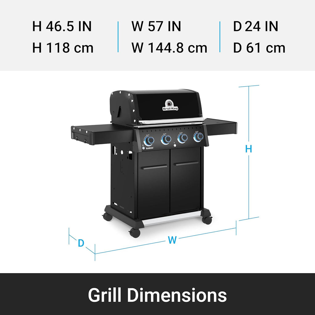 674117 Baron 420 Pro Shadow 4-Burner Pellet Ready Natural Gas Grill in Black